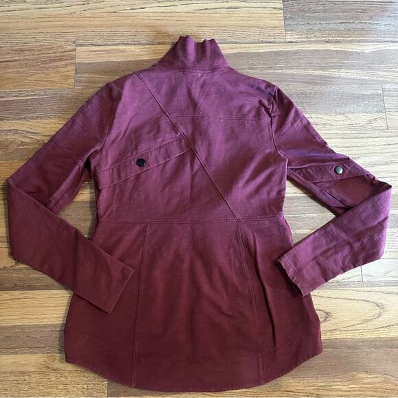 CABI Women's Burgundy Training Jacket, French Knit, Burgundy, Full Zip, Small - Picture 14 of 16